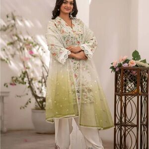 Elegant Floral Embroidered Outfit